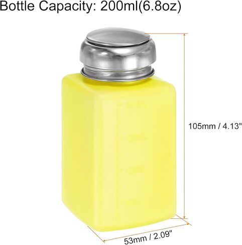 HARFINGTON Solvent Alcohol Dispenser 100ml(3.4oz) Push Down Liquid Dispenser Pump Bottle with Sealing Stainless Steel Lid for Acetone Cleanser Polish Remover, Blue in Saudi Arabia