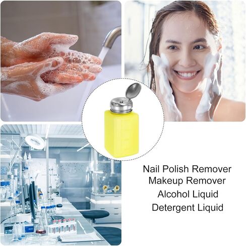 HARFINGTON Solvent Alcohol Dispenser 100ml(3.4oz) Push Down Liquid Dispenser Pump Bottle with Sealing Stainless Steel Lid for Acetone Cleanser Polish Remover, Blue in Saudi Arabia