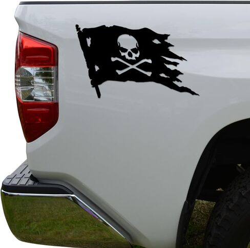 Rosie Decals Pirate Flag Jolly Roger Die Cut Vinyl Decal Sticker For Car Truck Motorcycle Window Bumper Wall Decor Size- [6 inch/15 cm] Wide Color- Gloss Black in Kuwait