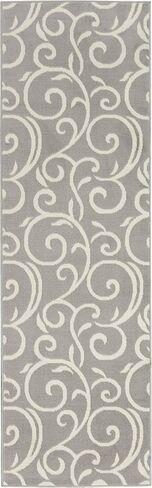 منطقة Nourison Grafix باللون الرمادي الزهري مقاس 6 × 9 بوصة - سجادة، سهلة التنظيف، لا تساقط، غرفة النوم، غرفة المعيشة، غرفة الطعام، المطبخ (6x9) in Kuwait