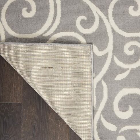 منطقة Nourison Grafix باللون الرمادي الزهري مقاس 6 × 9 بوصة - سجادة، سهلة التنظيف، لا تساقط، غرفة النوم، غرفة المعيشة، غرفة الطعام، المطبخ (6x9) in Kuwait