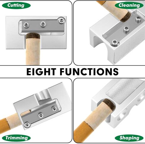 8 in 1 Aluminum Pool Cue Tip Repair Tool Billiard Cue Stick Tip Tool Accessory for Replacing and Shaping Cue Tips with one Replacement Blade and one Wrench in Saudi Arabia