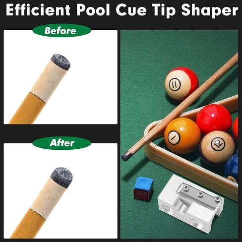 8 in 1 Aluminum Pool Cue Tip Repair Tool Billiard Cue Stick Tip Tool Accessory for Replacing and Shaping Cue Tips with one Replacement Blade and one Wrench in Saudi Arabia