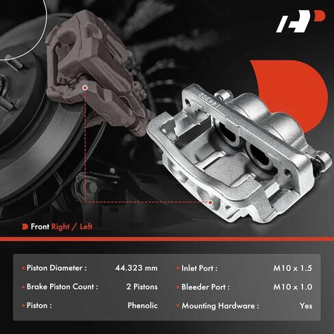 A-Premium Disc Brake Caliper Assembly with Bracket Compatible with Select Ford Models - F-350 Super Duty 2005-2010, F-450 Super Duty 2011 - Front Driver and Passenger Side, 2-PC Set in Saudi Arabia
