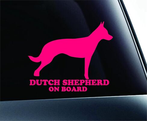 ExpressDecor Dutch Shepherd on Board Dog Symbol Decal Paw Print Dog Puppy Pet Family Breed Love Car Truck Sticker Window (White) in Saudi Arabia