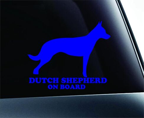 ExpressDecor Dutch Shepherd on Board Dog Symbol Decal Paw Print Dog Puppy Pet Family Breed Love Car Truck Sticker Window (White) in Saudi Arabia