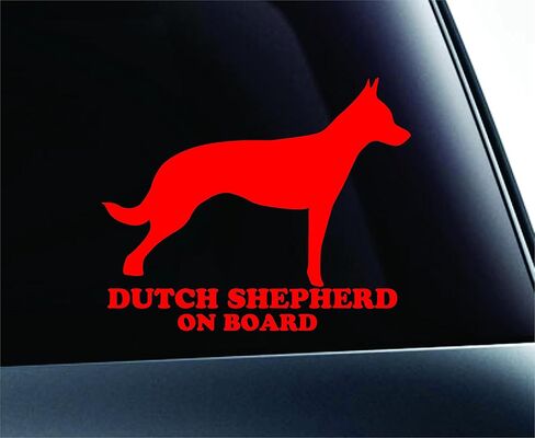 ExpressDecor Dutch Shepherd on Board Dog Symbol Decal Paw Print Dog Puppy Pet Family Breed Love Car Truck Sticker Window (White) in Saudi Arabia