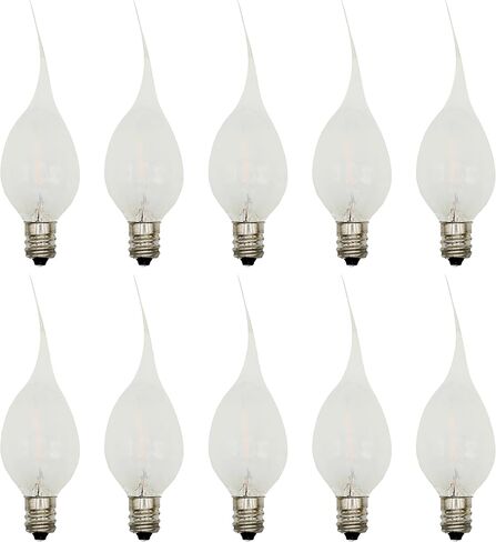 مصابيح إضاءة ليلية LED من السيليكون من Creative Hobbies، مصابيح إضاءة بديلة C7 - 0.7 وات تعادل 4 وات 5 وات 6 وات 7 وات، أبيض دافئ 2700 ك، أضواء سلسلة عيد الميلاد، شموع النوافذ الكهربائية | 10 عبوات in Saudi Arabia