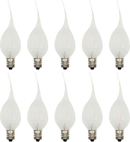 مصابيح إضاءة ليلية LED من السيليكون من Creative Hobbies، مصابيح إضاءة بديلة C7 - 0.7 وات تعادل 4 وات 5 وات 6 وات 7 وات، أبيض دافئ 2700 ك، أضواء سلسلة عيد الميلاد، شموع النوافذ الكهربائية | 10 عبوات in Saudi Arabia