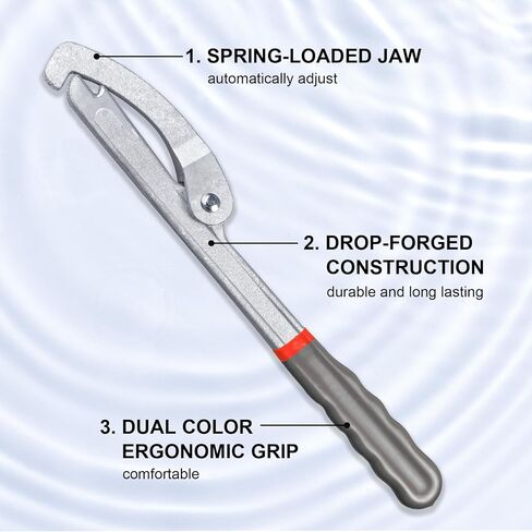 HAUTMEC 3 Way Plumber's Sink Strainer Wrench/Spud Wrench, Fits 1-3/4 inch., 2 inch. and 2-1/2 inch. Nuts， Multifunction Plumbing Wrench PL0037 in Kuwait