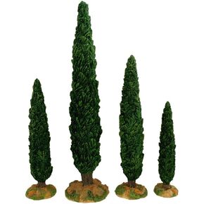 Fontanini by Roman Inc., Cypress Tree 4-Piece Set, 5" Collection, Nativity Figure and Accessories, Hand Sculpted and Painted (7x3x11)