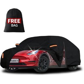 Car Cover for Jeep Wrangler 4 Door 2006-2024 JK JL TJ YJ CJ, Waterproof 6 Layers Custom Fit Outdoor Sun Rain Snow Hail Protection with Driver Door Zipper 210D Oxford