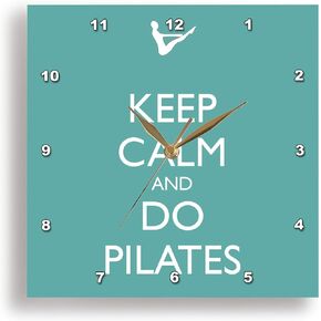3dRose DPP_159560_3 Keep Calm and Do Yoga Workout Pilates Instructor Wall Clock, 15 by 15-Inch