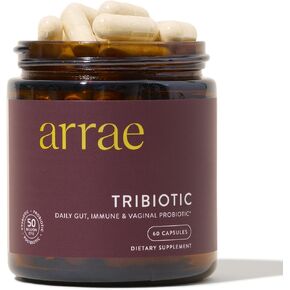 Arrae Tribiotic, Probiotics for Women, Support for Vaginal pH Balance, Gut, Immune, and Feminine Health, Prebiotics, Probiotics, Postbiotics, 60 Count