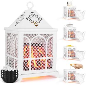 Wax Melt Warmer, 4 in 1wax Melter for Scented Wax, Wax Melt Warmer Electric with Replaceable Wax Melt Warmer Liners, Fireplace Wax Warmer for Home Office Bedroom Aromatherapy Gifts and Decorations