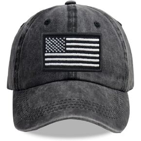 SHANVANKE American Flag Baseball Cap, Cotton Adjustable Embroidered USA Baseball Cap for Men Women