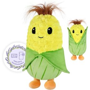 Heatable & Coolable Corn Heating Pad Microwavable Stuffed Animals, Cute Plushies Heating Pad for Cramps Pain Relief, Stuffed Corn Plush Toys, Plushie Food Toys for Anxiety, Corn Cute Gifts