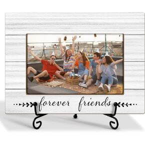 Friendship Gifts Wooden Picture Frames 4x6 - Good Friends Are Like Stars, Wooden Photo Frame With Stand Birthday Gifts For For Friend Women, Display Frame Desk Decor (Horizontal) -02