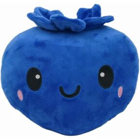 7.8inch Smiling Blueberry Plush Pillow Squishy Berry Plush Toy Soft Stuffed Doll for Fruit Theme Party Decoration