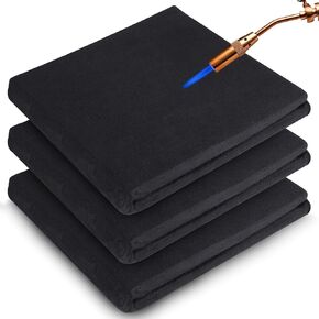 Pangda 3 Pack 20" x 47" Carbon Felt Fireproof Welding Blanket Heat Resistant up to 1800°F Flame Retardant Fabric Protective Mat 1/5"(5mm) Thickened for Soldering Welders Brazing Plumbing Supplies