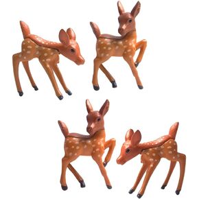 Wixine 4Pcs Miniature Deer Sculpture Garden Ornament Figurine Gift Craft Artificial Mini Deer Resin Crafts 3.5 x 3.1 cm