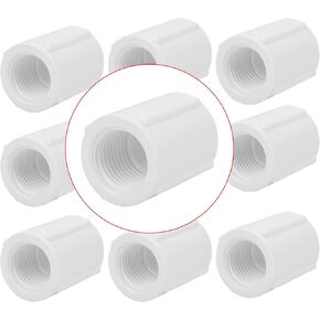 10Pack 3/4" Double Female Thread PVC Pipe Coupling Adapter Pipe Fitting Connector (Female x Female) SCH40 3/4Inch PVC Female Threaded Pipe Coupling for Sprinkler,Irrigation,Swimming Pools