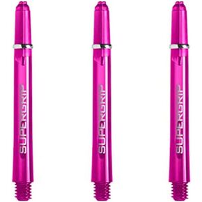 Harrows Supergrip Short Dart Shafts, Polycarbonate Stems, Machined Rings, Pink (3 Sets)