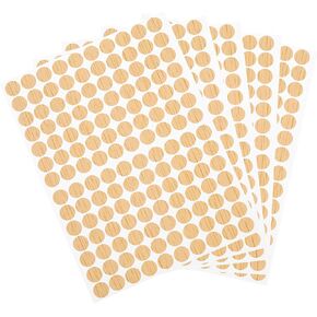 uxcell 10 Sheets/1400Pcs Screw Hole Stickers, 12mm/0.47inch PVC Self-Adhesive Screw Cover Sticker Dustproof Round Screw Covers Caps for Wooden Furniture Cabinet Shelve, Khaki