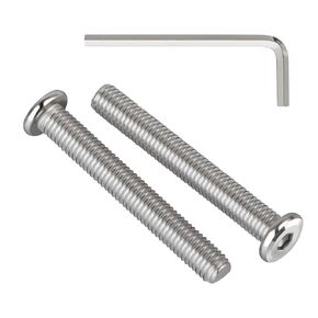 M6-1 x 60mm 30Pcs Flat Head Hex Socket Cap Screws Bolts,304 Stainless Steel 18-8 Bolts,Full Thread,Hex Drive,Furniture,Bed,Chair Repairs,Silver(with Hex Spanner)