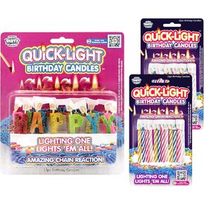 Quick Light Happy Birthday Candles with 24 Quick Light Birthday Candles, Lighting One Candle Lights Them All