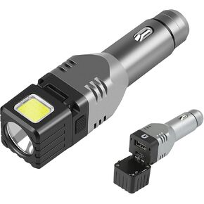 WINDFIRE LED Mini Car Flashlight, 12V Car Plug in Rechargeable Flashlight with 4 Modes, Cigarette Lighter Flashlight for Car, Charge in Car Emergency Small Flash Light