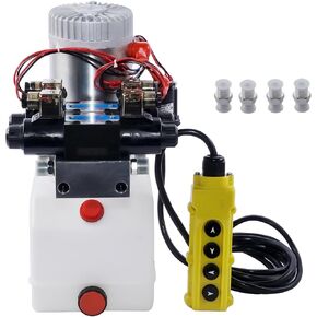 وحدة الطاقة الهيدروليكية مضخة هيدروليكية مزدوجة المفعول خزان 4.5 لتر 12 فولت تيار مستمر مضخة مقطورة كهربائية ذات ملف لولبي مزدوج لرفع مقطورة السيارة القلابة in Kuwait