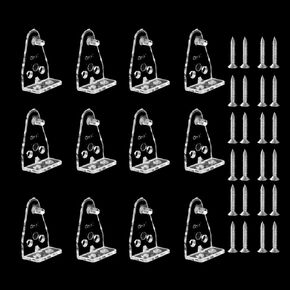 8PCS Clear Plastic Mini Blind Brackets - Replacement Hold Down Clips for Horizontal Blinds and Shades on Windows and Doors