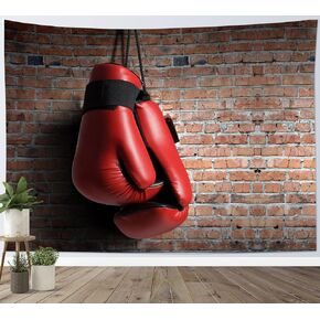 HVEST Sport Tapestry Boxing Glove on Bricks Wall Hanging Tapestries for Bedroom Living Room Dorm Party Decor,60Wx40H inches