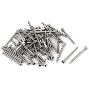 uxcell® M3x40mm Thread 304 Stainless Steel Hex Socket Head Cap Screw Bolt DIN912 55pcs