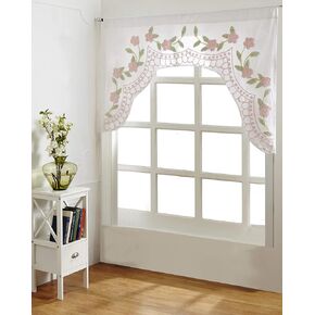 Better Trends Bloomfield Collection is Super Soft and Light Weight in Floral Design 100% Cotton Tufted Unique Luxurious Machine Washable Tumble Dry, Valance, Rose