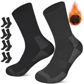 360 Cushioned Thermal Crew Socks Men Women, Cozy &Fluffy, Thick Boot Sock, Outdoor Sports Hiking Home Work, 4/6pair