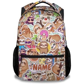 Sloth Backpack with Lunch Box for Girls, Set of 3 School Backpacks Matching Combo, Cute Bookbag and Pencil Case Bundle