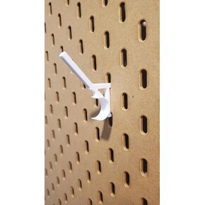 'Just Hanging' Thread/Bobbin Display Storage, Sewing Organization, Compatible with IKEA SKADIS Pegboards. (Glossy White, Angle, 5 Pack)