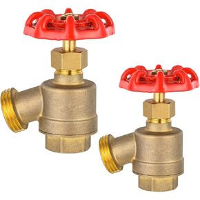 2-Pack EFIELD 3/4 inch FIP x 3/4 inch MHT Bent Nose Garden Hose Valve, Multi-Turn, Brass Made