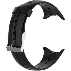 Sport Silicone Band Compatible with Garmin Swim Watch, Soft Silicone Replacement Strap for Garmin Swim Watch, Black Silicone Watch Strap, Contractive Design Style
