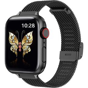 FitTurn Metal Bands Compatible with LIVIKEY 41mm Stainless Steel Mesh Loop Straps Luxury Replacement Wristband Bracelet for Togala P99/Jugeman P99/SOUYIE P99/CASCHO P98/ZOSKVEE P95 Accessories