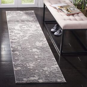 Safavieh Lurex Collection Runner Rug - 2' x 8', Grey & Light Grey, Modern Abstract Design, Non-Shedding & Easy Care, Ideal for High Traffic Areas in Living Room, Bedroom (LUR184F)