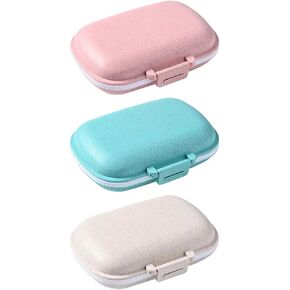 3 Pcs Small Travel Pill Boxes Compartment Medication Cases Portable Travel Pill Boxes Pill Pocket Organizers Daily Medicine Storage Containers