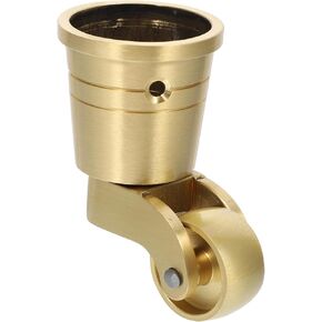 TEHAUX Chair Wheels Replacement Universal Caster Cups, 360 Degree Rotation Size L Round Cup Brass Heavy Wheel Hardware Movable for Trunk Box Furniture Cabinet Sofa Trolley Chairs Bed
