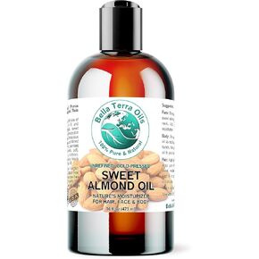 Bella Terra Oils - Organic Sweet Almond Oil 16 oz - Harnessing Almond’s Rich Vitamin A & B Profile, Cold-Pressed, Ideal for Radiant Skin