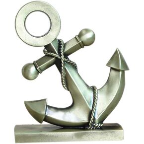 PROW® Bronze Alloy Iron Boat Anchor Ornaments Navy Anchor Creative Mediterranean Style Home Office Desktop Decorations Metal Figurine Statues Sculptures