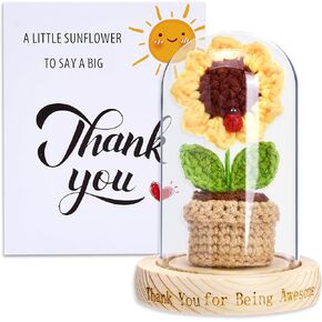 Thank You Gifts, Sunflower Gifts for Women, Employee Appreciation Gifts, Farewell Gifts for Coworkers, Sunshine Gifts for Teacher, Friends, Sister, Hostess, Nurse (Sunflower Yellow)