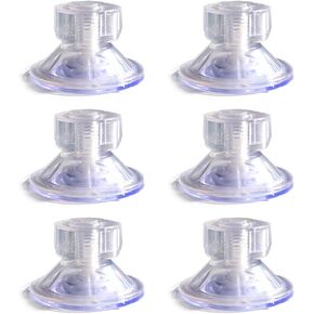 Full Transparent Strong Screw Nut Pull Suction Cup Hand Tighten Adjustment Sucker with Press Cap Nut, 6 Piece/Pack (4.5CM-Clear)