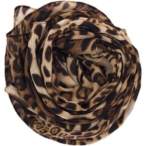 CaySep Women Silky Leopard Print Scarf - Print Florals Shawl Long Lightweight Sunscreen Scarf for Travel